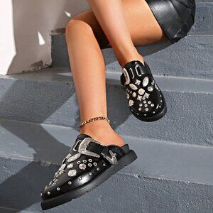 Black Punk Women's Riveted Loafers